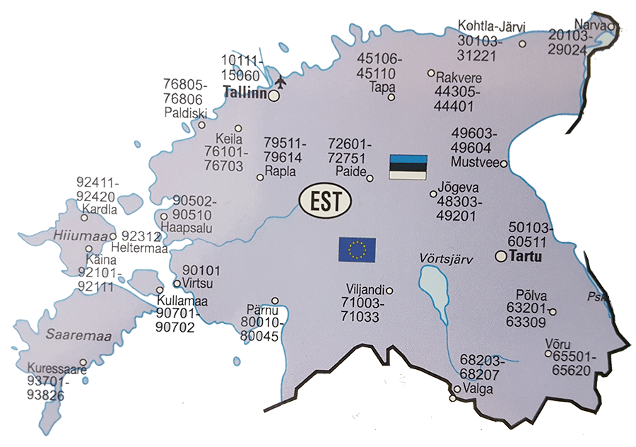 Эстония по квадратам